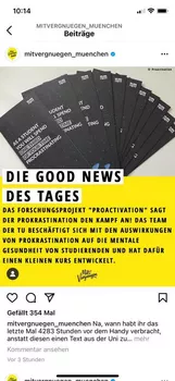 Our team as "Good News of the Day" on the "Mit Vergügen München" instagram channel.