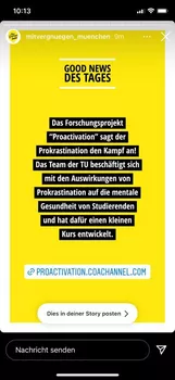 Our team in a story on the "Mit Vergügen München" instagram channel.
